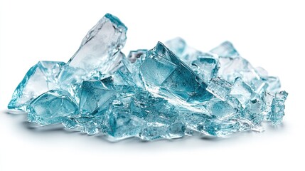 Fototapeta premium Broken glass shards, isolated, cut out -