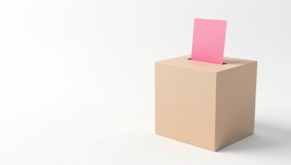 Obraz premium Single ballot box isolated on white background , politics, isolated, community