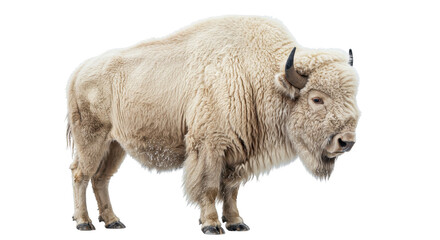 Fototapeta premium Isolated White Bison Majestic Stature