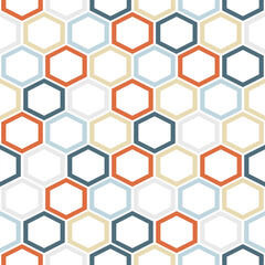Hexagonal cell pattern sacred geometry. Honeycombs geometric linear vector seamless pattern. Geometric texture for textiles, cards, stationery, phone cases, paper gifts, wallpaper, and wrapping.