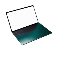 Laptop with blank screen isolated on transparent background