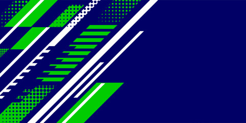 Abstract blue banner design vector, dynamic sporty horizontal background template for media promotion or web banner