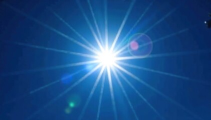 Fototapeta premium Blue sun burst background with vibrant rays spreading outwards, sun, summer