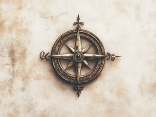 Fototapeta premium A compass graphic with ornate details symbolizing guidance,
