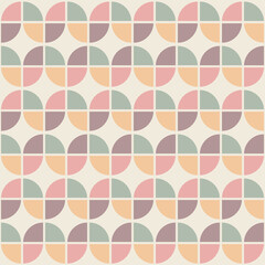 Seamless abstract geometric round curve intersect check pattern for background, texture, wallpaper, textiles, cards, stationery, phone cases, paper gifts, and wrapping.
