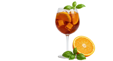 Isolated Spritz Cocktail with Orange Slice