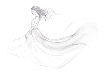 Fototapeta premium fashion illustration of a woman