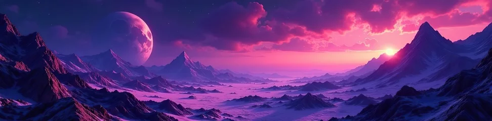 Futuristic seamless background with surreal alien landscapes for sci-fi designs,  abstract, vibrant © kanokwan