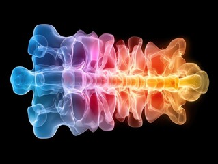 Luminous Spine Anatomy Vibrant Abstract Medical Illustration