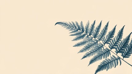 Naklejka premium Elegant Fern Leaf against Soft Neutral Background for Nature and Botanical Themes in Design Projects