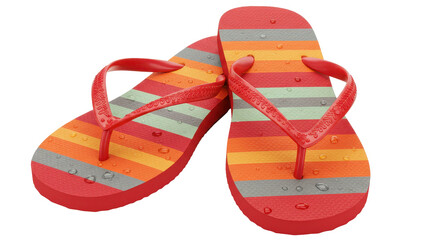 Isolated Striped Beach Sandals