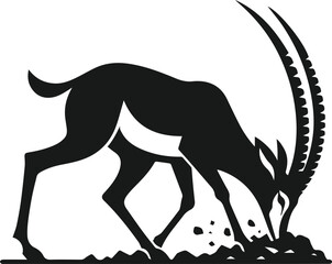 Silhouette of a antelope vector