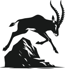 Silhouette of a antelope vector