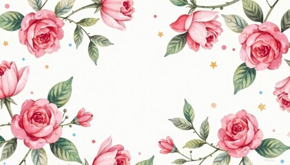Naklejka premium Subtle watercolor floral design, soft pastel hues, endless repeat , nature, bloom