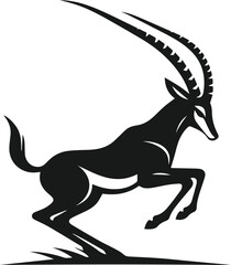 Silhouette of a antelope vector