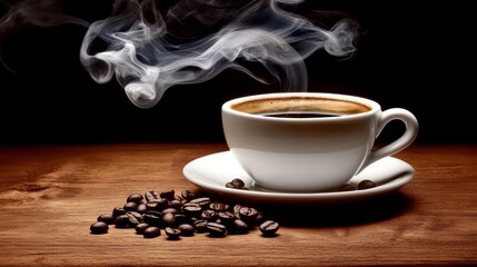 Steaming coffee cup home kitchen beverage photography cozy atmosphere close-up view comfort and warmth in every sip