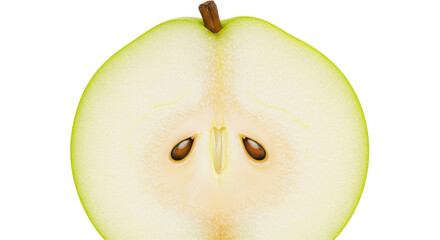 Isolated Pear Fruit Half Cut