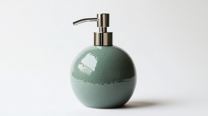 Obraz premium Elegant Sage Green Ceramic Soap Dispenser with Chrome Pump