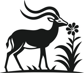 Silhouette of a antelope vector