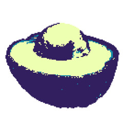 Half avocado pixel art