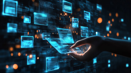 Hand computer digital touch screen