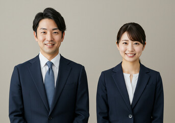 男女のビジネスマン, 笑顔