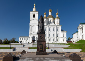 Monument to Patriarch Sergius Stragorodsky in the historical center of the city, opposite the...