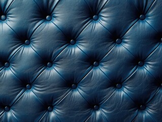 Fototapeta premium Luxury Blue Tufted Leather Sofa