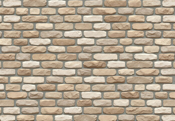 Fototapeta premium Textured Stone Wall Background of White Brick Tiles with Natural Pattern