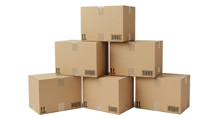 Isolated Cardboard Boxes
