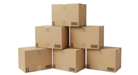 Isolated Cardboard Boxes