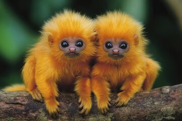 Fototapeta premium Leao Dourado: The Endangered Species in Bahia, Brazil - Conservation Efforts to Protect Wildlife