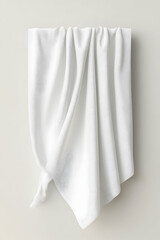 A 3D white kitchen towel mockup for restaurant use  -  