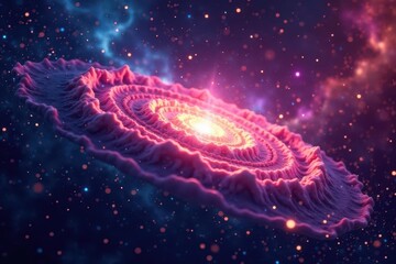 Fototapeta premium Swirling nebula, vibrant cosmic dust, scattered stars , artwork, vibrant, mysterious
