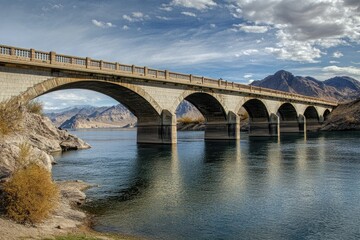 Fototapeta premium London Bridge Lake Havasu, Arizona. Iconic Bridge in Arizona with Spectacular Views of the Lake