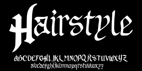 hairstyle vector lettering