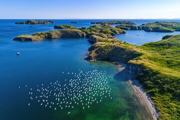 Lopez Island Panorama: Aerial View of Stunning Philippine Seascape