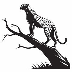 cheetah black silhouette vector