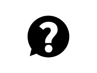 The white background in the image is an illustration of a black background with a quotation mark inside, a white question mark, used as an illustration in various artworks.