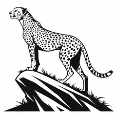 cheetah black silhouette vector