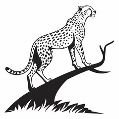 cheetah black silhouette vector © MK