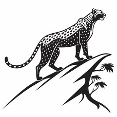 cheetah black silhouette vector