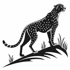 cheetah black silhouette vector