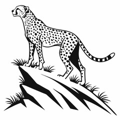 cheetah black silhouette vector