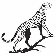 cheetah black silhouette vector