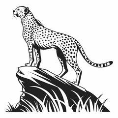 cheetah black silhouette vector