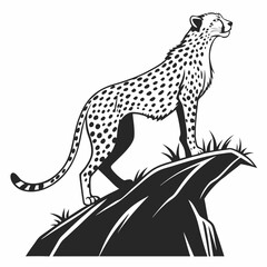 cheetah black silhouette vector