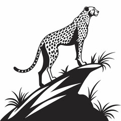 cheetah black silhouette vector