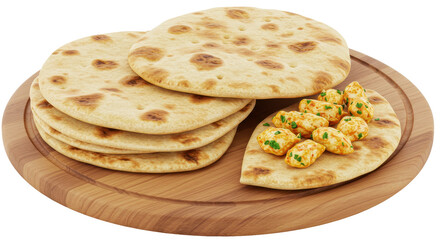 Isolated Flatbread with Chicken