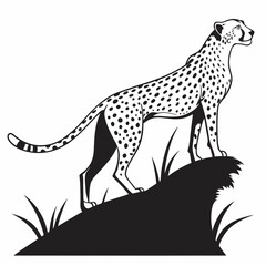 cheetah black silhouette vector